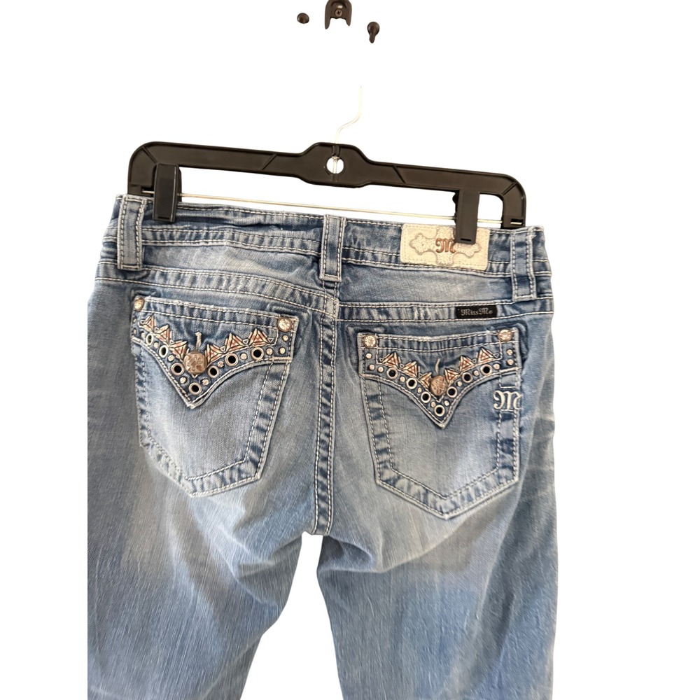 Miss Me Signature Aztec Embellished Capri Jeans Blue MED 365 JP7282P Womens 28
